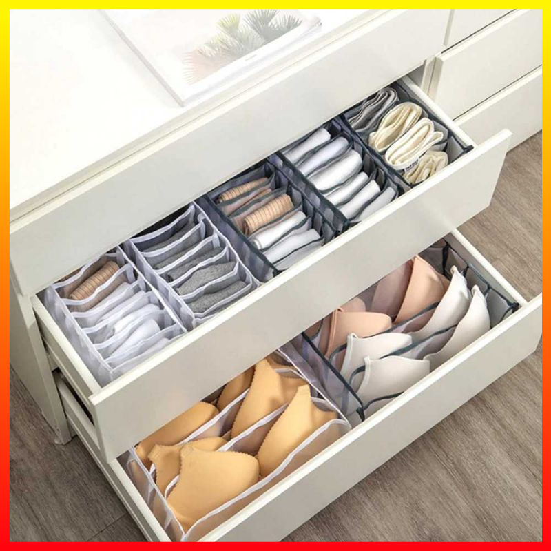 Kotak Pembatas Sekat Pakaian Closet Organizer Storage Box 6 Grid High Quality Material - 7RHZKJBK