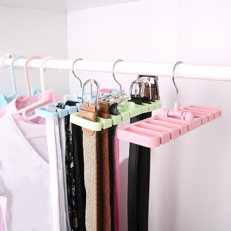 Rotatable Waist Belts Hanger Multipurpose Scarf Tie Hanger Space Saving Storage Rack Wardrobe Organizer Closet Storage Holder