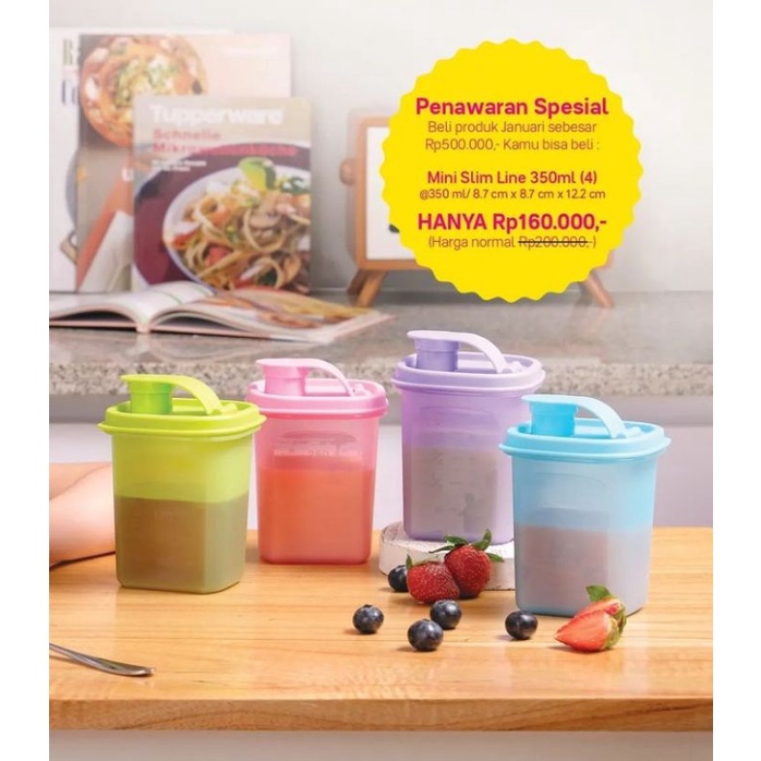Mini Slime Line/Slime Line/Slime Line Tupperware/Pitcher 4L/pitcher 4L Tupperware/pitcher peach/teko