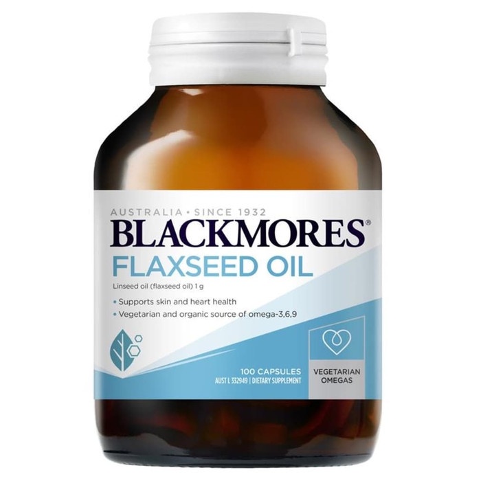 Blackmores Flaxseed Oil 1000 mg Omega 3 6 9 Made In Australia - 100 CAPSULES