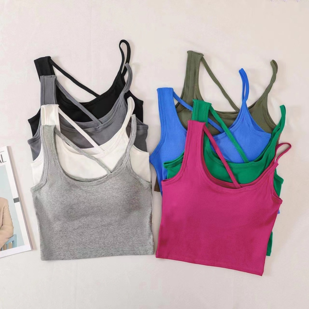 RSB BR276 Bh Tanktop Crop Top Tali Samping Pakaian Dalam Wanita Cewek Korea Tank Top Cup Bra