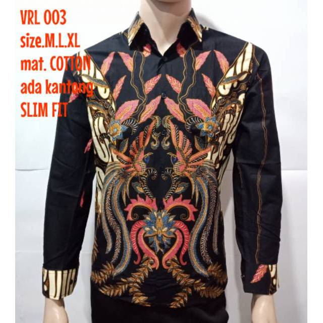 VRL 003 kemeja batik slimfit pria lengan panjang