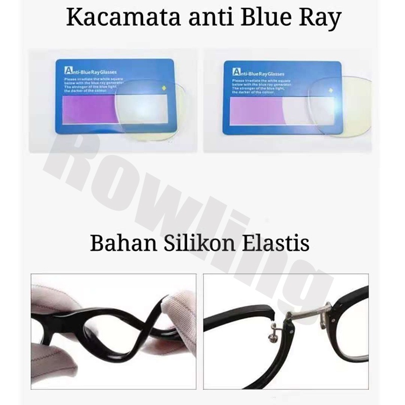 Rowling(ka-74)Kacamata Anak NewTrend Silikon/Fashion Anak Unisex Terbaru anti radiasi  Blue Light Bulat High Quality Import