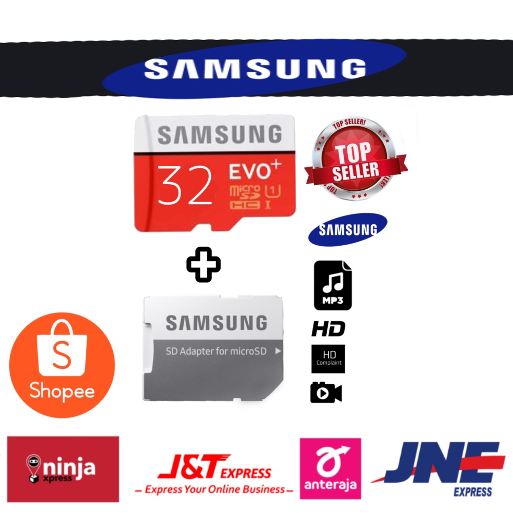 memory samsung evo plus 32gb/memory hp/ microsd+adapter/memory bagus