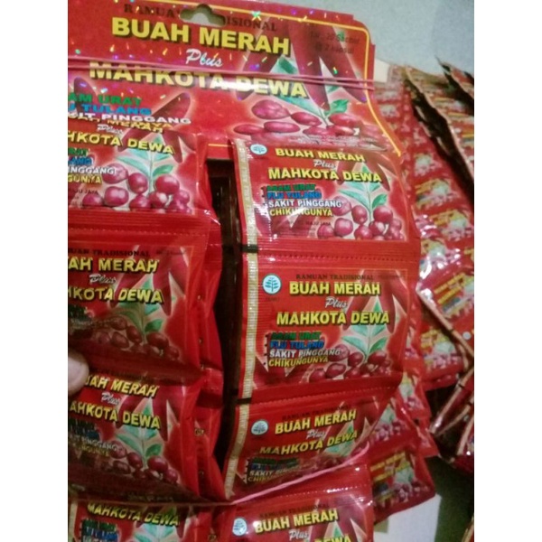 Obat Tradisional Buah Merah Plus Mahkota Dewa Kapsul Sachet Original