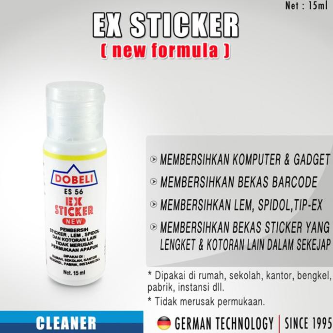 

EX STICKER PEMBERSIH SERBAGUNA ES 56 EX STICKER - DOBELI - MEMBERSIHKAN LEM l SPIDOL l BEKAS BARCODE