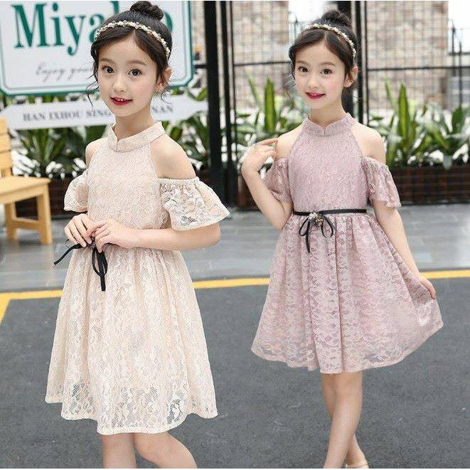 dress anak KDR-135,DRESS SEXY SHANGHAI BROKAT CREAM