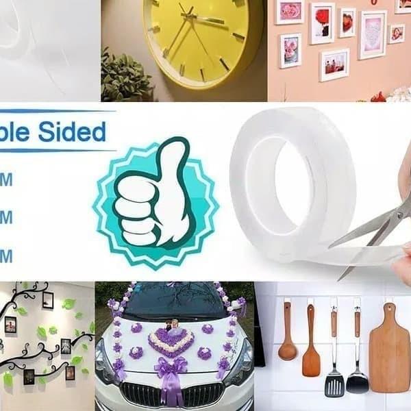 ➪ isolasi nano magic double tape transparan super kuat 3 meter tebal 2mm ✲