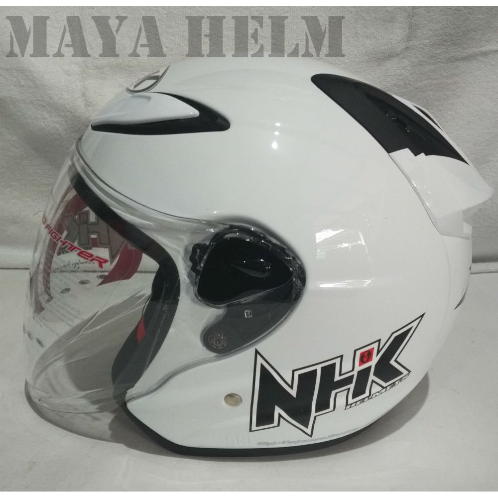 helm NHK R6 solid white gloss Bagus