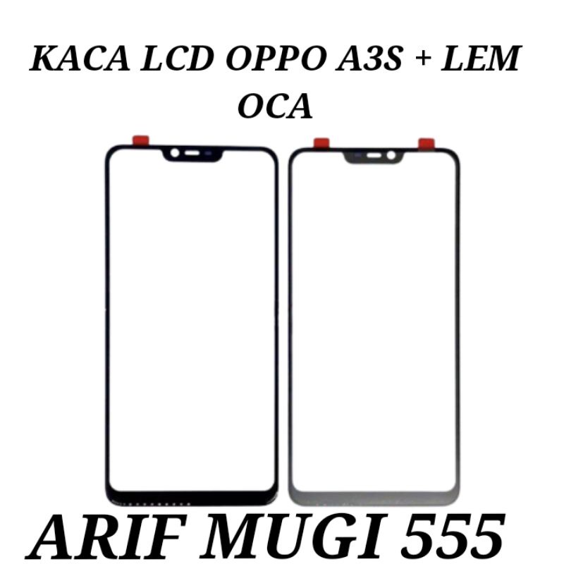 KACA LCD TOUCHSCREEN KACA DEPAN TC OPPO A3S REALME C1 REALME C2 ORIGINAL KACA GLASS ONLY