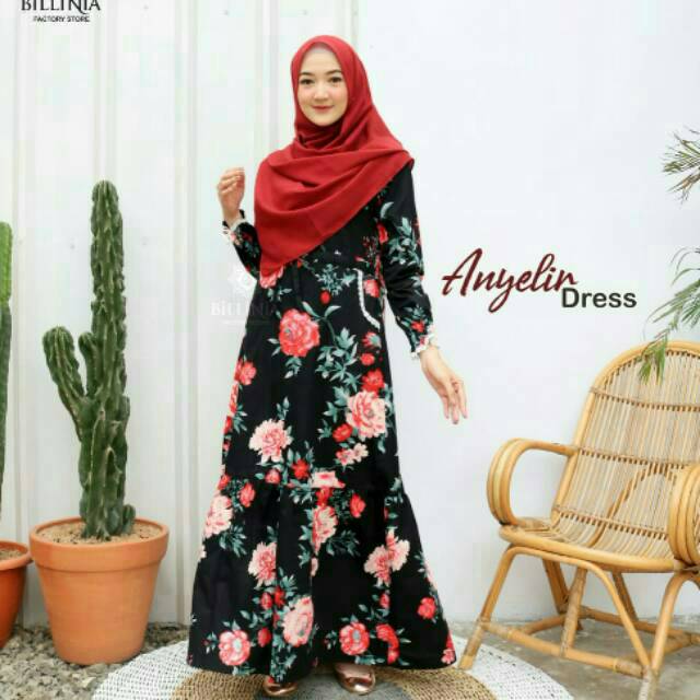 Gamis Dewasa Syari Dress Billinia Anyelir Busui Murah Terbaru longdress busui jakarta tangerang sema