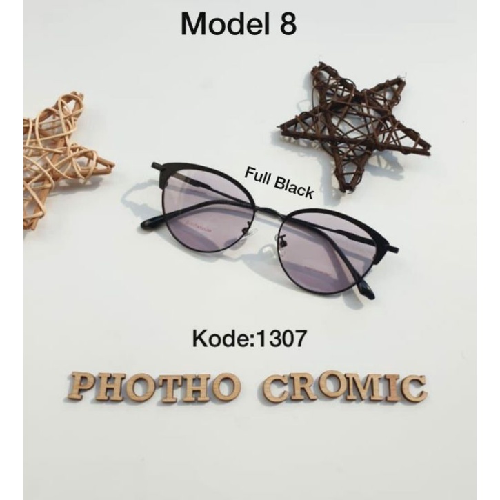Kacamata Photocromic kode 1307 full hitam