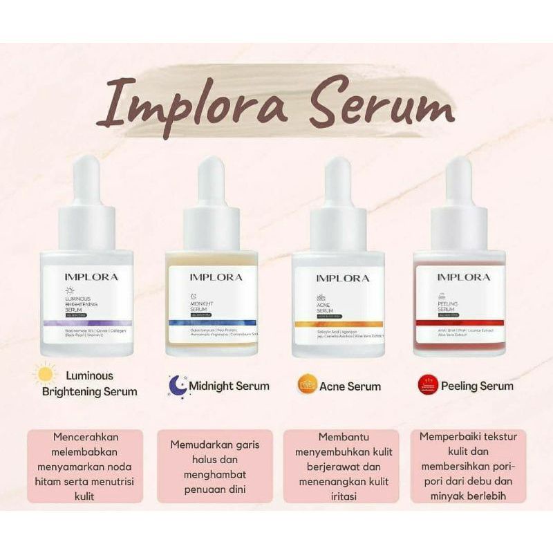 IMPLORA BRIGHTENING &amp; ACNE FACE SERUM