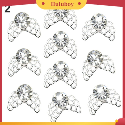 Huluboy Huluboy♡ 10pcs Stiker Berlian Imitasi 3D Hollow Untuk Dekorasi Manicure DIY