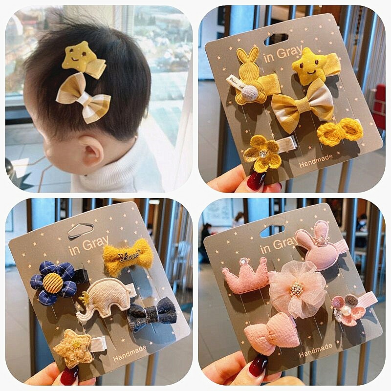 MurmerOfficial R367 Set Jepit Rambut Anak Motif - Aksesoris Fashion Rambut Anak Wanita 5Pcs