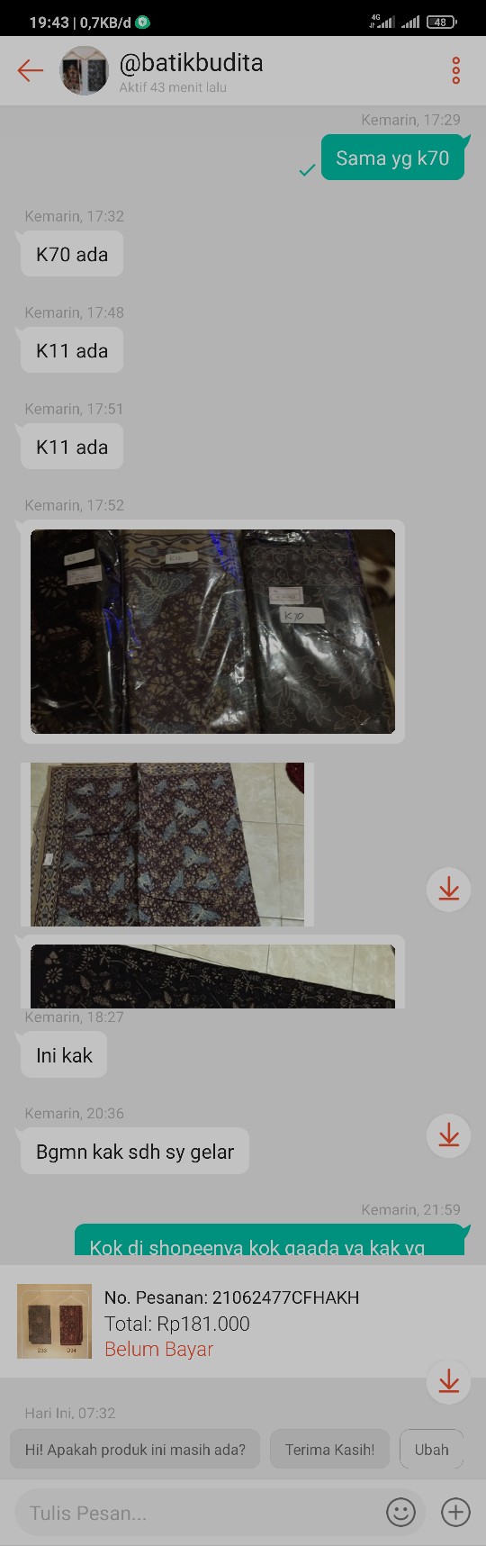 Kain Batik Solo Printing Dolby Halus