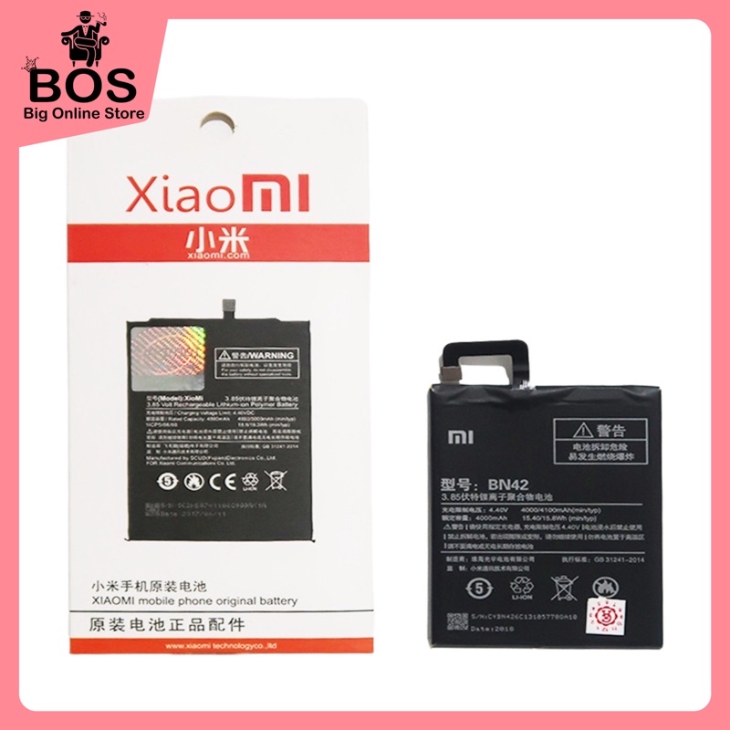 BOS - Baterai Xiaomi Redmi 4 / BN42 / BN-42 | Battery Batre HP