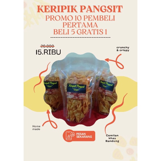 

KERIPIK PANGSIT MURAH harga Reseller/KUE BAWANG/KERIPIK BAWANG 250gr