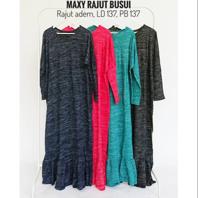 Baju Busana Muslim Wanita Gamis jumbo bigsize rajut busui rempel