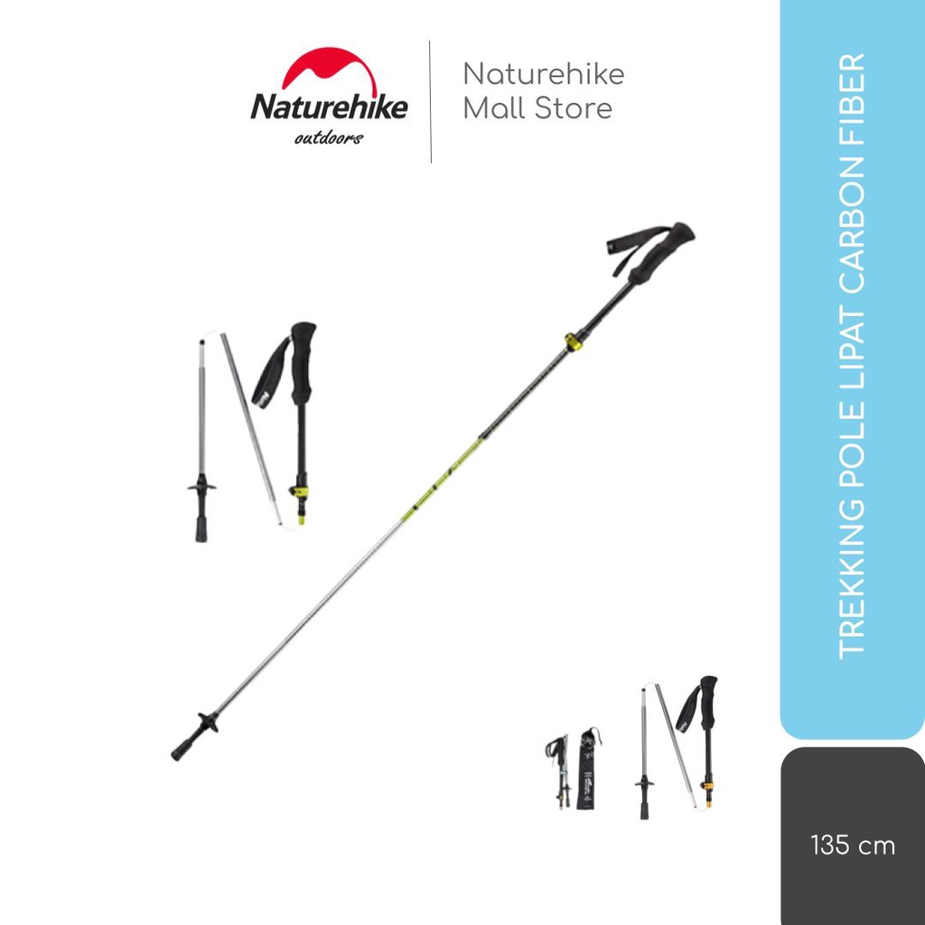 TREKKING POLE LIPAT CARBON NATUREHIKE NH17D005-D TONGKAT PENDAKI