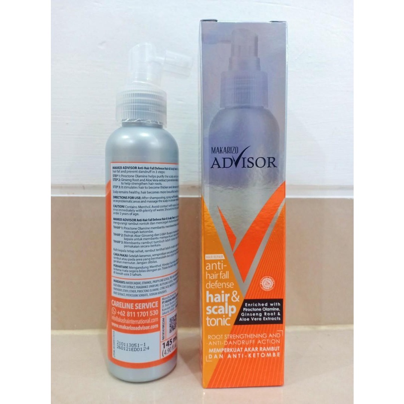 Makarizo Advisor Hair &amp; Scalp Tonic 145mL / Perawatan Rambut Rontok dan Ketombe / Anti Hair Fall