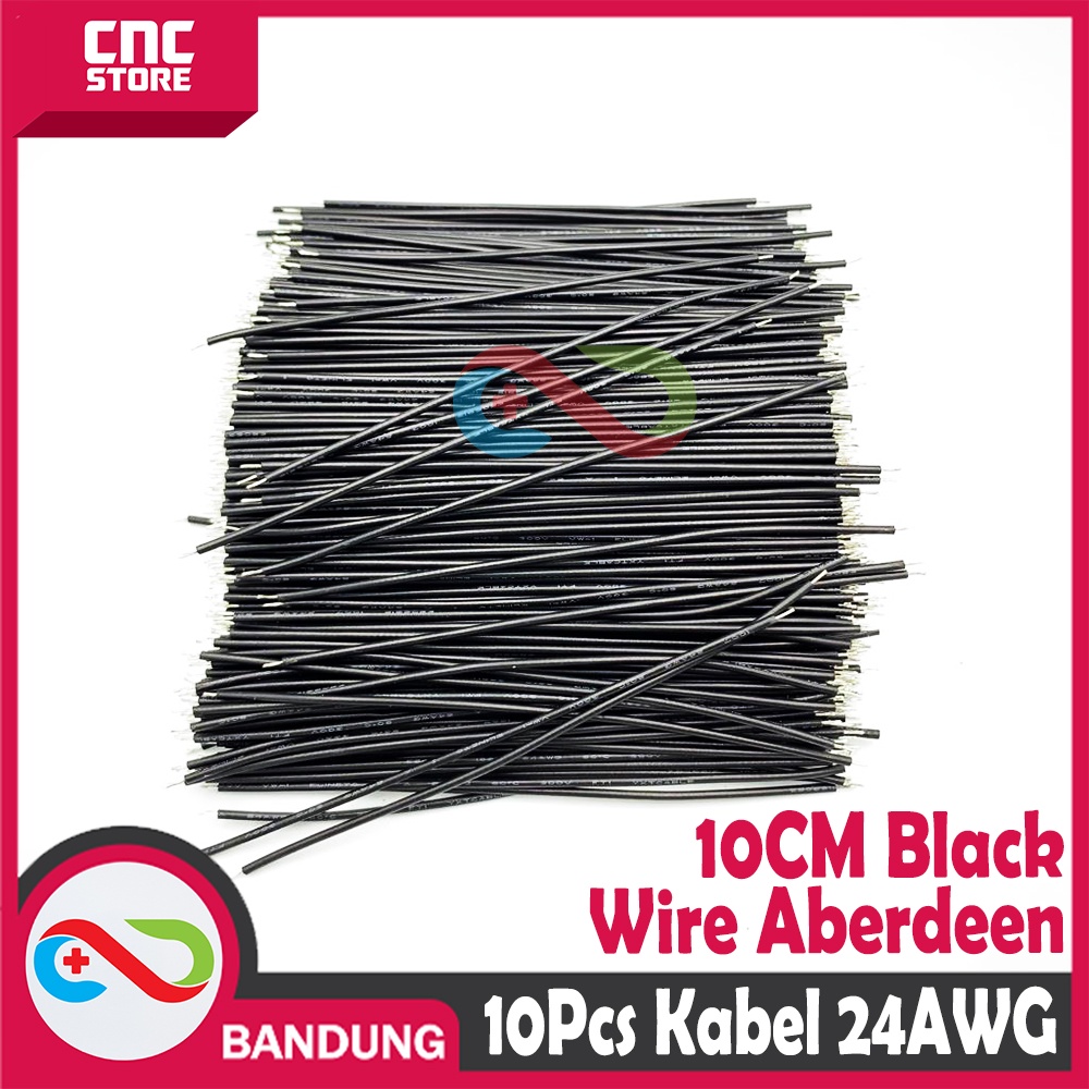 10PCS WIRE ABERDEEN BLACK WIRE CONECTING ELECTRONIC 10CM 24AWG