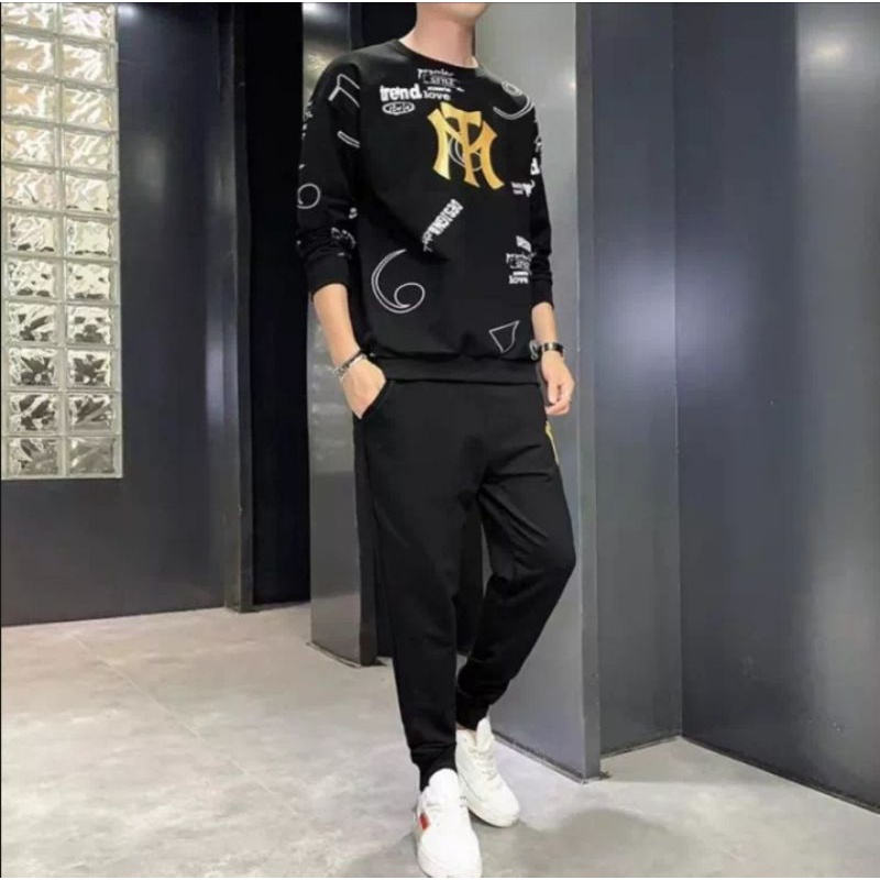 SET BAJU STELAN PRIA - STELAN PRIA - SET SWEATER PRIA DAN CELANA JOGGER PRIA - STELAN CELANA JOGGER DAN BAJU ATASAN SWEATER PRIA - BAJU FASHION PRIA - SET PAKAIAN PRIA TERBARU FASP