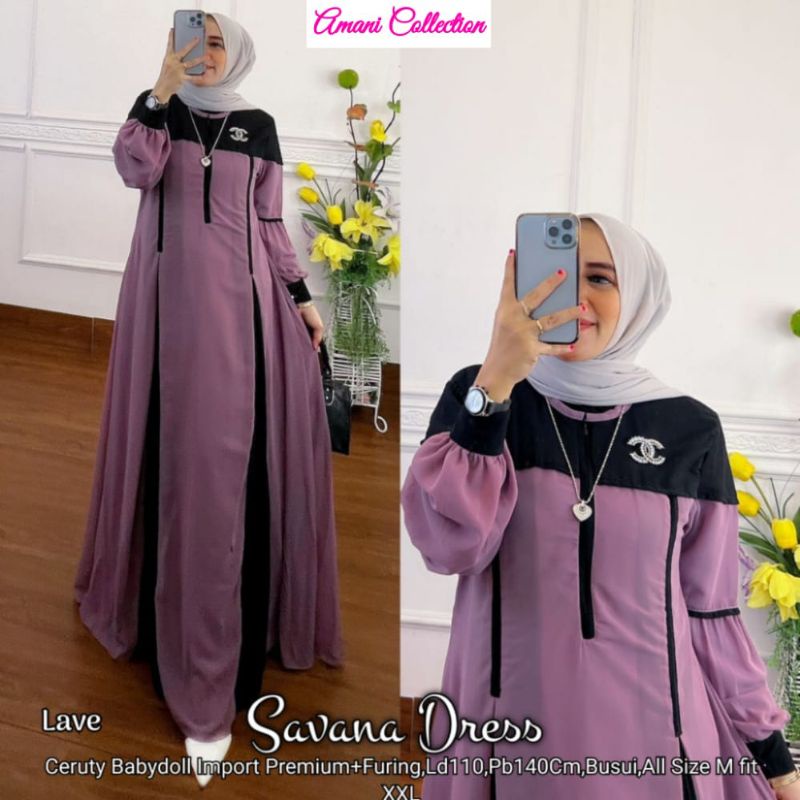 [Amani Collection] Savana Dress Gamis Ceruty LD 110