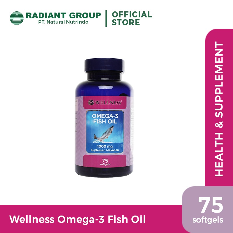 Wellness Omega 3 Fish Oil 1000mg - 75 Softgels