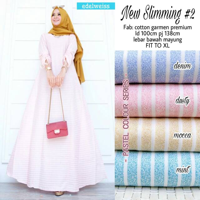 Slimming 2 By Edelweiss | Gamis Syari | Gamis Kekinian | Gamis Busui | Maxy Dress