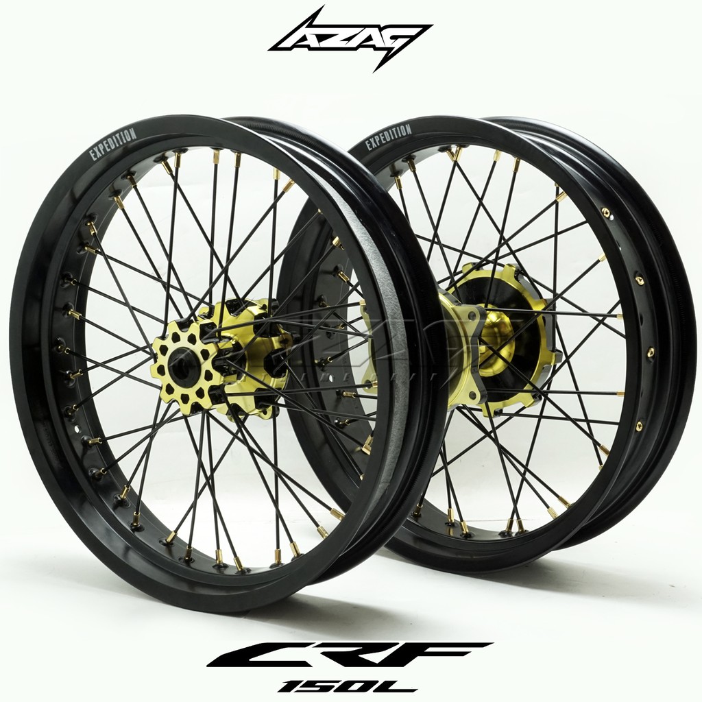 VELG SET SUPERMOTO CRF 150L GOLD BLACK EXPEDITION