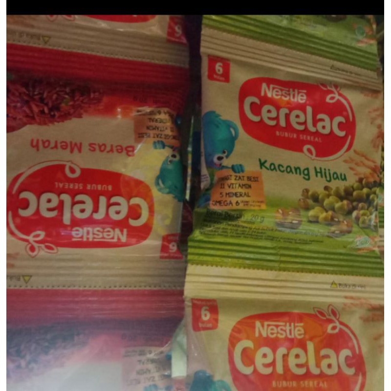

bubur bayi Nestle cerelac kacang ijo dan beras merah satu renceng isi 8
