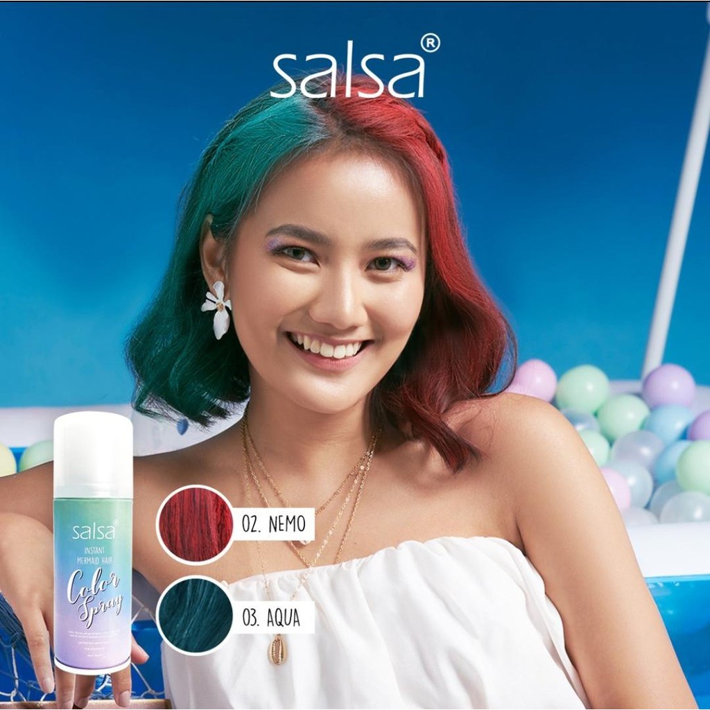 SALSA Instant Mermaid Hair Color Spray | Semir Rambut Temporary | Cat Rambut