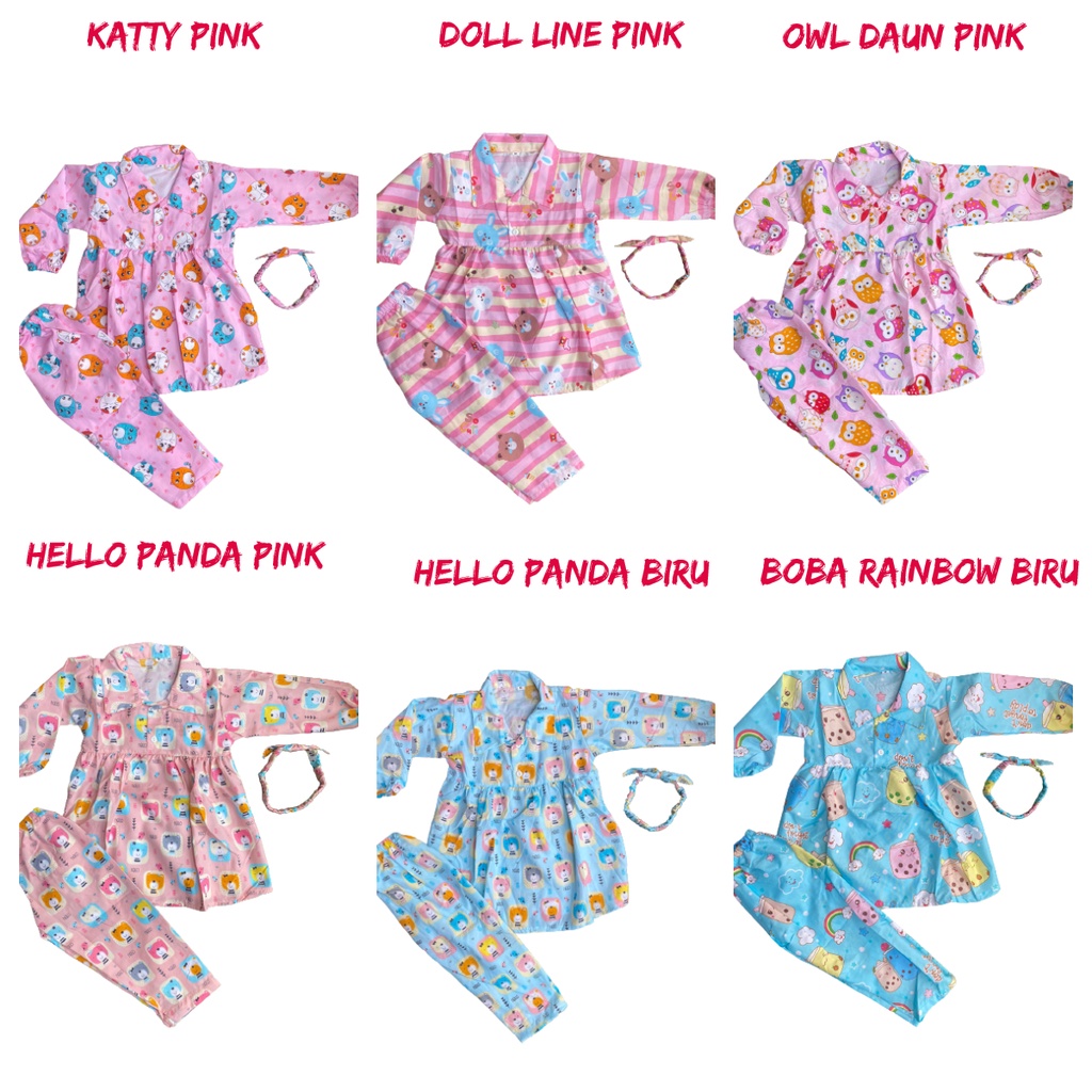 SETELAN ANAK DRESS PANJANG / SET TUNIK / ONE SET ANAK FREE BANDANA KODE A