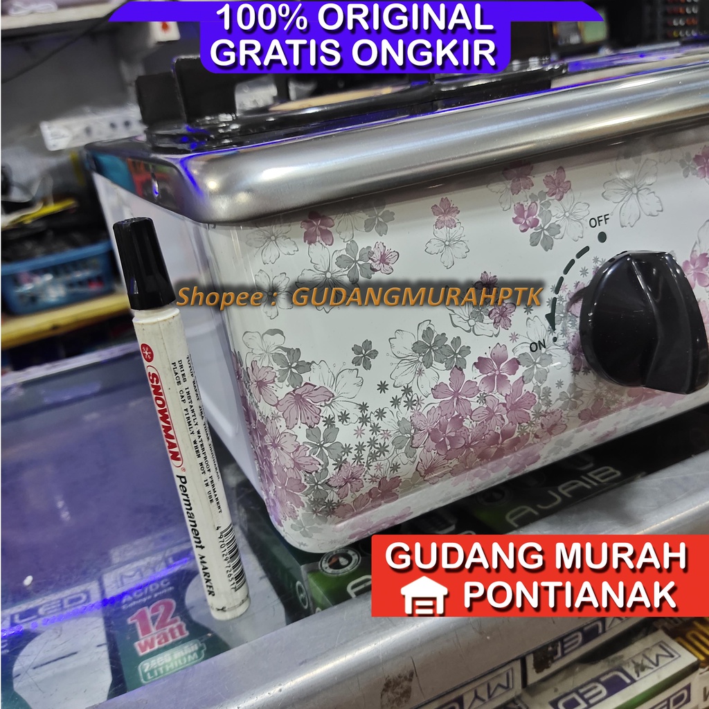 Kompor Gas 2 Tungku JUMBO Motif BUNGA SAKURA API LILIN API BESAR Rinnai RI 712 AF RI712AF 712AF