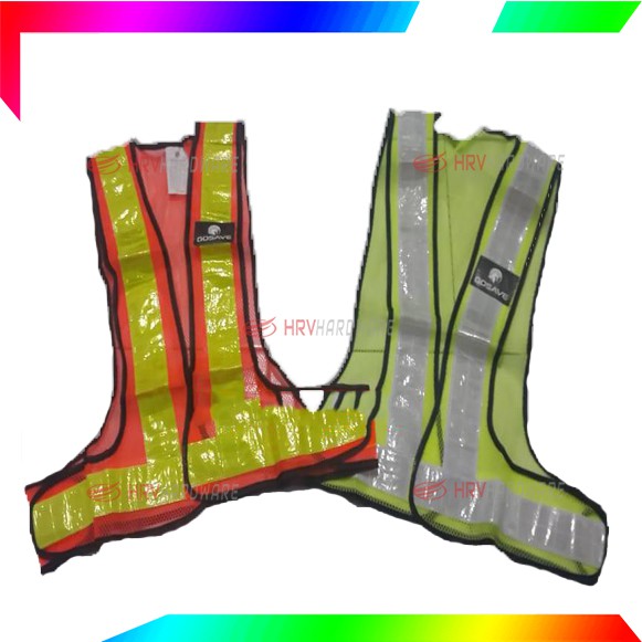 Rompi V Guard Jaring HIJAU dan Orange Safety Vest Scotlite PVC Rompi Proyek Gosave