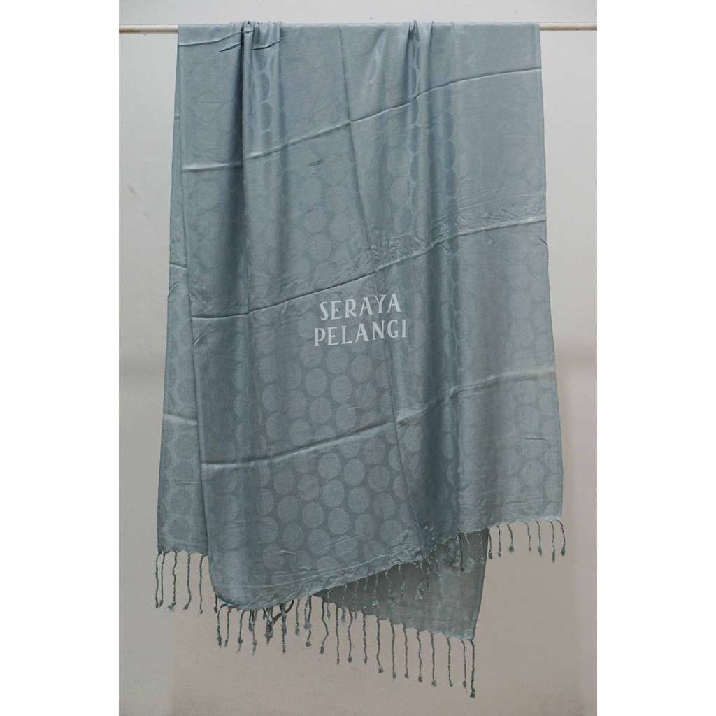 Pashmina Bayangan Motif | Selendang | Scarf | Syal | Shawl | Pasmina | Souvenir | Hadiah | Keong-15. Abu muda