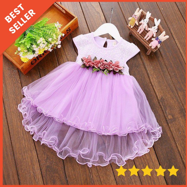 [0-5Th] DRESS TUTU DRESS PESTA ANAK IMPORT PRINCESS SNOW WHITE PREMIUM FLOWER SLEEVELESS DRESS TUTU ANAK LENGAN PUFF / GAUN PENGANTIN ANAK IMPORT / DRESS BRIDESMAID ANAK IMPORT PREMIUM