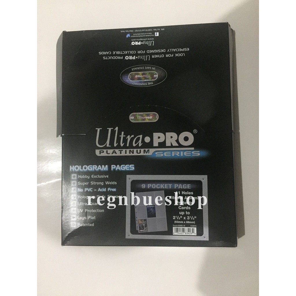 READY STOCK ULTRA PRO SLEEVE 9 POCKET PAGE 9P PLATINUM SERIES 11 HOLES [MIN 3 SLEEVES]