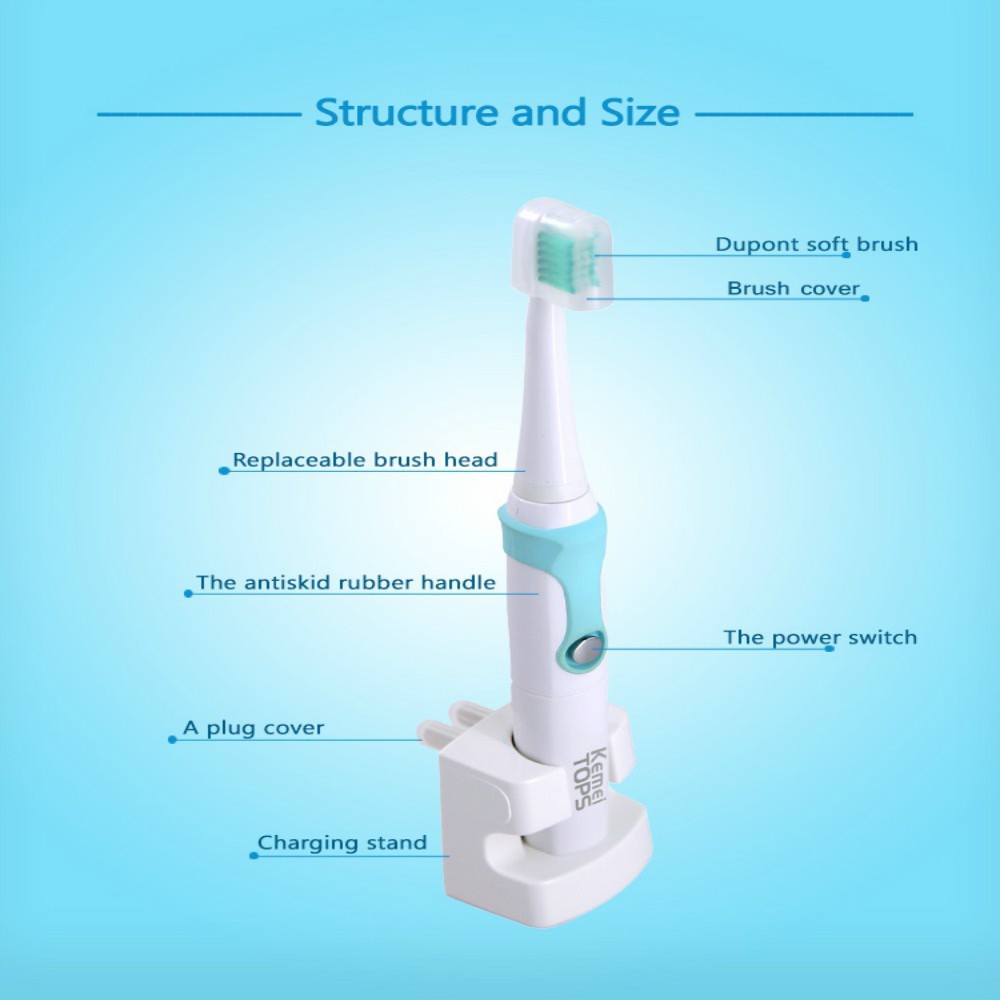 Kemei Km-907 Sikat Gigi Elektrik Ultrasonic Anti Air Rechargeable untuk dewasa dan anak anak