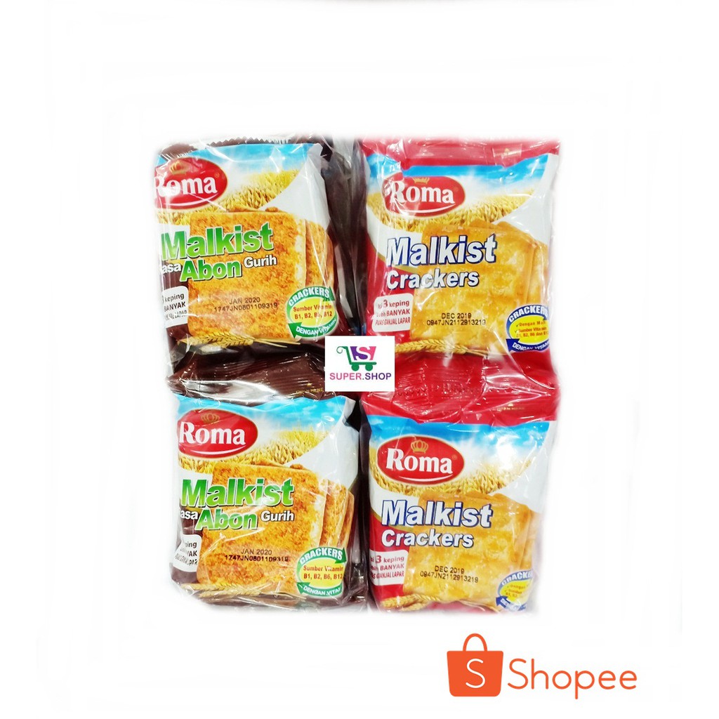 Roma Malkist Crackers / Abon Gurih / Cokelat isi 10 pcs Biskuit