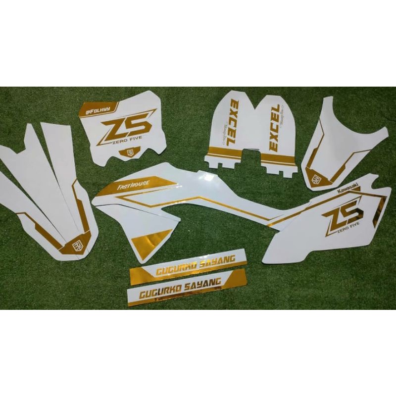 decal sticker fullbody klx, dtx, CRF kombinasi emas free request