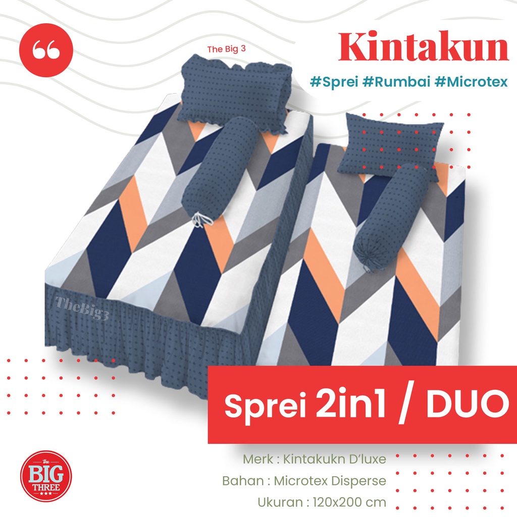 Sprei KINTAKUN 2in1 Amerta Amina Ariadra Alisa Rahajeng Citra Azura Vikrama Wana Gemi Madana Litani Wiyata Tiwi Elva Dahayu Hanum Gala Janitra Gista Gian Adisti Andari Atarya Candrika Lavana Savita Tarani Utari Kartika - SORONG 120x200 Single 120 SP DUO