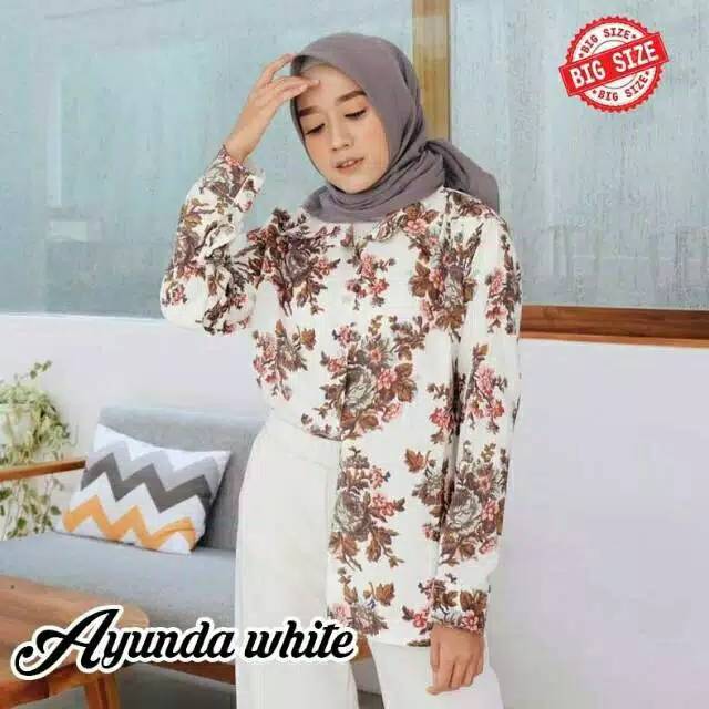 PROMO KEMEJA ATASAN JUMBO MOTIF MONALISA LD 120