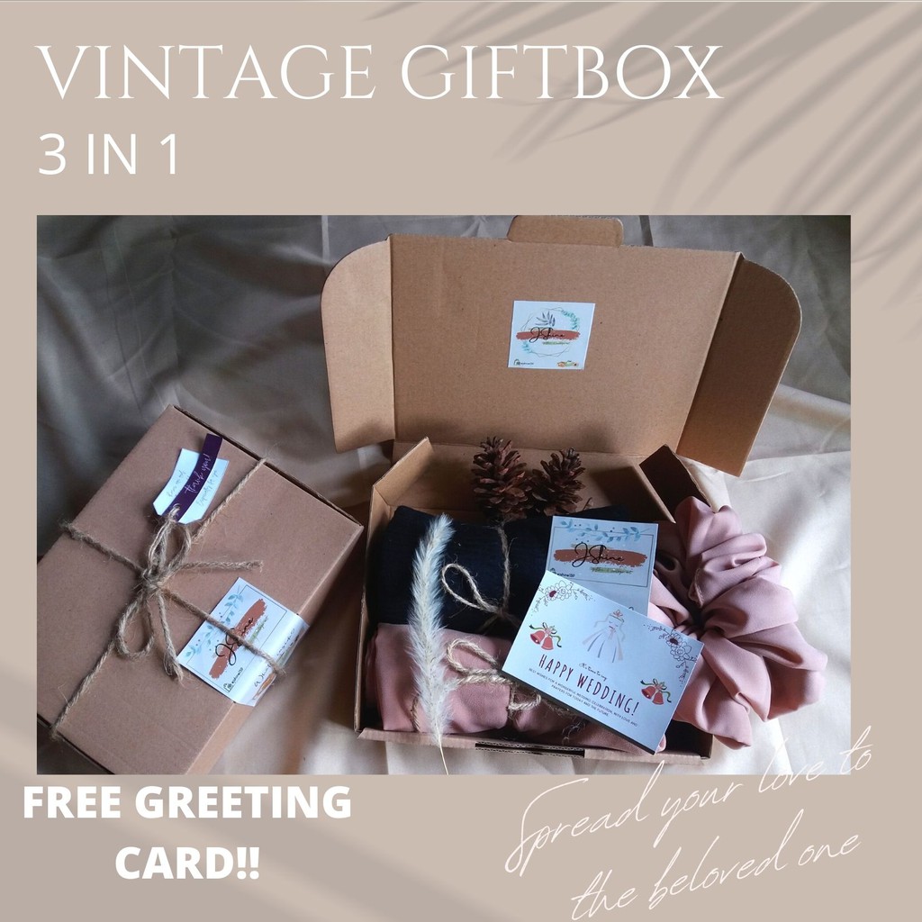 

[GET 3] Vintage Gift Box Termurah | Kado Ulang Tahun | Wedding | Kado Wisuda | Hampers Hijab Scrunch