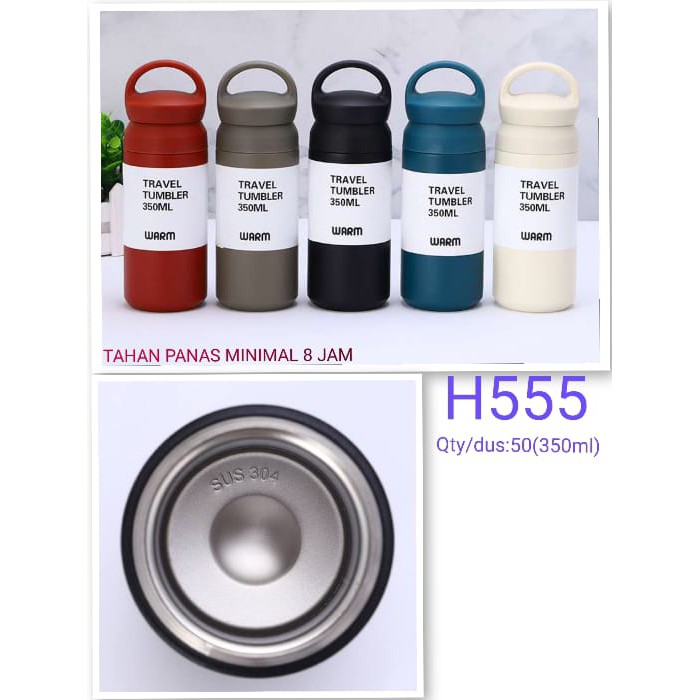 H555 Termos Air Panas Travel Tumbler Stainless Steel 350ml