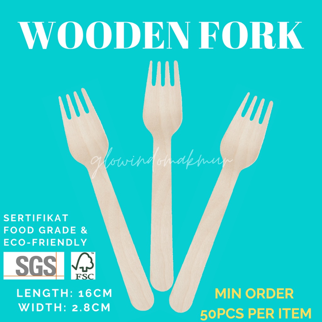 Pisau Kayu Wooden Knife Pisau Kue Pisau Dessert Sendok Kayu Garpu Kayu Gase Spork Kayu