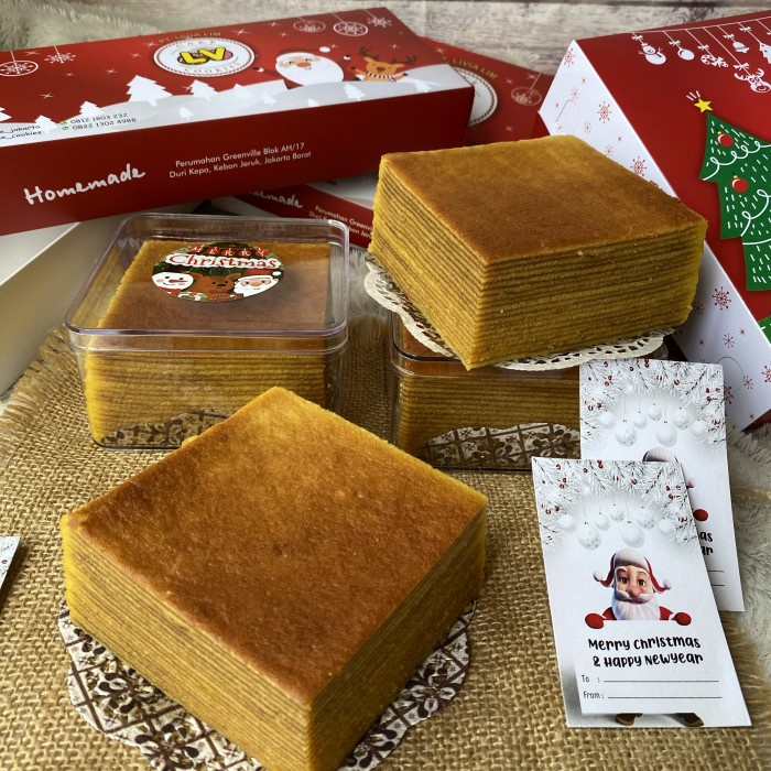

T20Re Kue Lapis Susu Bangka / Lapis Legit Mini 10X10Cm / Lapis Legit Enak Ht51Gr