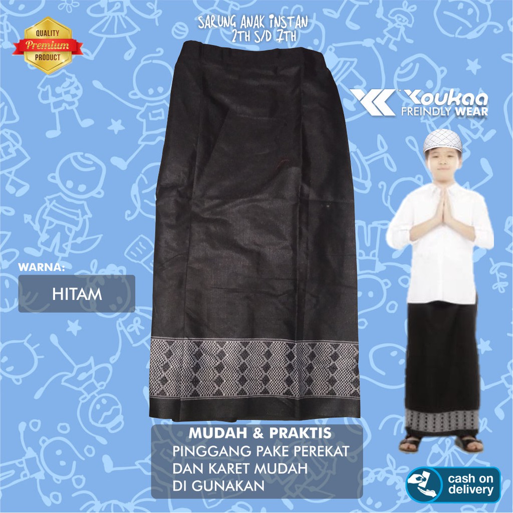 Sarung Instan Untuk Anak Laki-Laki  Usia 2th s/d 7th Motif Tenun Sisik Naga