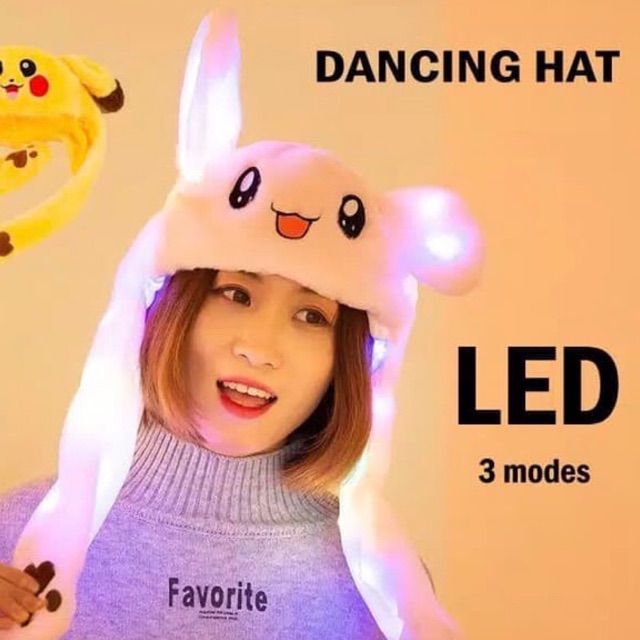 Rabbit hat dance LED Topi telinga kelinci dancing ear tiktok goyang